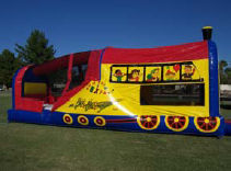 3 in 1 Choo Choo Train Bounce & Slide with Duel Lane 12’ Dry Slide Inside.