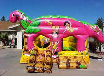14x21 3 in 1 Jurassic Bounce & Slide with Obstacles Inside