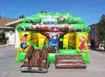 14x21 3 in 1 Tree House Bounce & Slide with Obstacles Inside