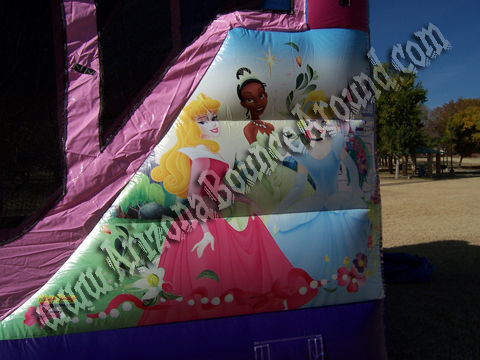 4&1 Disney Princess Bouncer with 14' Slide and Basketball hoop inside