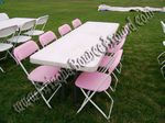 8 Foot Rectangle Table with 8 Pink Chairs $23.95 set