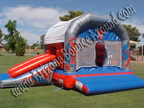 3 & 1 Spiderman Bounce & Slide Rental with Obstacles inside