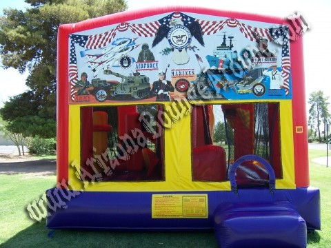 5&1 CYT Military Jumper Rental with 14\' Slide, Basketball Hoop and Obstacle Course Inside