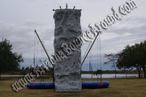 25\' Climbing Rock Wall - 2 Person Bungee Trampoline Combo