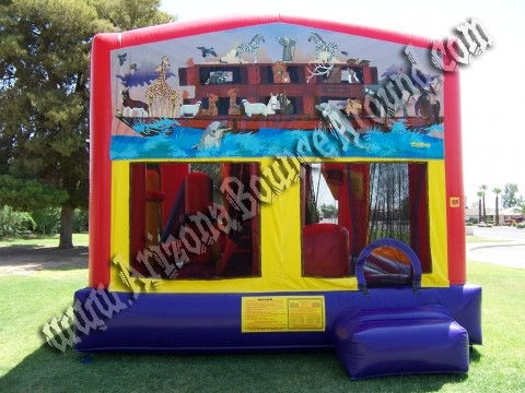 5&1 CYT Noahs Ark Jumper Rental with 14\' Slide, Basketball Hoop and Obstacle Course Inside