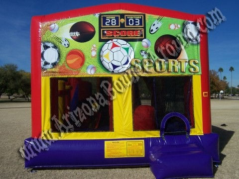 5&1 CYT Sports Jumper Rental with 14\' Slide, Basketball Hoop and Obstacle Course Inside