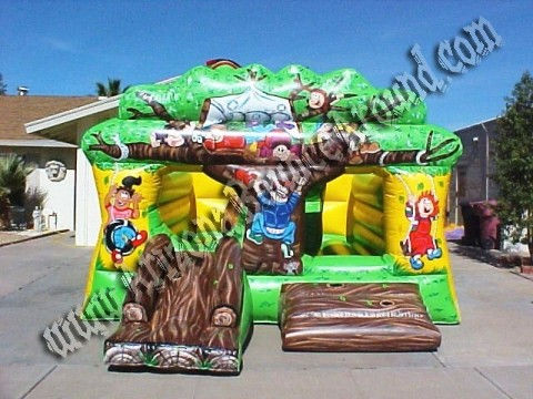 3 & 1 Tree House Inflatable Bounce & Slide Rental with Obstacles inside