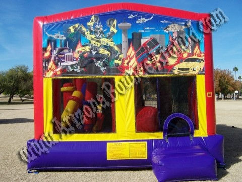 5&1 CYT Robot, Transformers Jumper Bounce House Rental with 14\' Slide, Basketball hoop and Obstacle Course inside