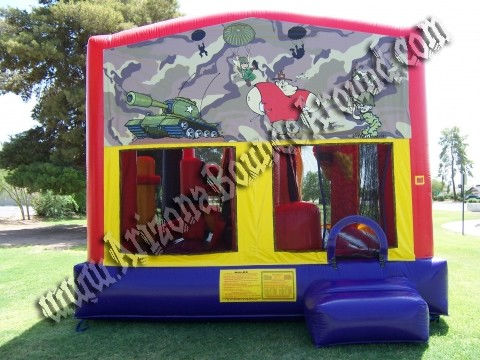 5&1 CYT Army Jumper Rental with 14\' Slide, Basketball Hoop and Obstacle Course Inside