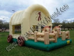 14 X 21 Inflatable Wild West Jumpy House Rental with Inflatable Horses Attached